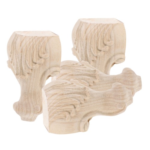 Pcs pieds sculptés bois - 4,