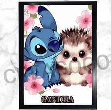🎨 Cadre + Affiche Personnalisée – Prénom au Choix – Stitch Disney – 24x32 