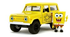 JADA TOYS - Voiture avec figurine BOB L'EPONGE - FORD Bronco 1973 jaune - 1/2...
