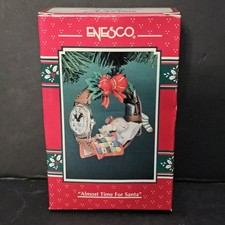 Enesco Christmas Ornament Almost Time for Santa Vtg 1994 Wristwatch Mouse 599093