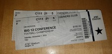 2019 Big 12 Championship OU Oklahoma vs baylor ticket stub.