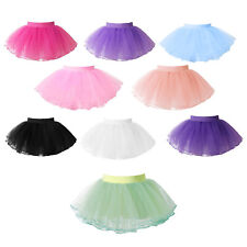 Girls Ballet Dance Tulle Tutu Skirt Elastic Waist Ballerina Skirts Dancewear