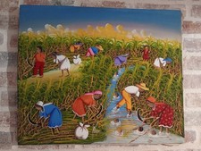 Tableau haïtien, huile sur