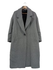ZARA Manteau en laine Dames Manteau T EU 36 gris style décontracté