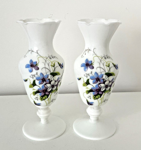 Paire vases opaline - de,