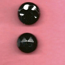 2 antique buttons 1900, 20 and 22 mm, glossy glass