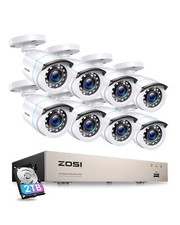 ZOSI 1080P 8CH TVI DVR 3.6mm Caméra de Surveillance Extérieure P2P IR 20M 2TB