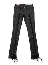 Pantalon à lacets en simili cuir gothique coupe slim QUEEN OF DARKNESS jambes...