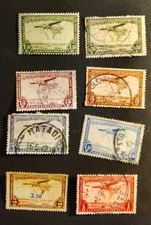 8 timbres poste aérienne Congo Belge