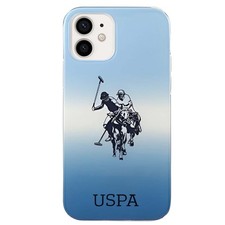 U.S Polo Coque pour iPhone 12 Mini Assn Logo Gradient Ultra Résistant Bleu ciel