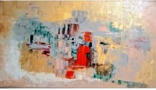 SUR LE PALIER Huile sur Toile