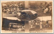 Village School Natural Falls Monocycle Angola Africa Real Photo RPPC Postcard