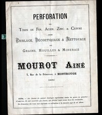 MONTROUGE (92) DRILLING FACTORY CANVAS STEEL ZINC COPPER "MOUROT" Catalog