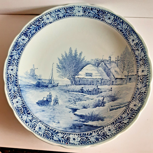 Assiette murale bleu - murale,