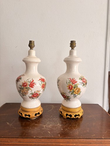 Ancien paire lampe balustre - ancien,