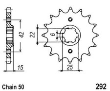 Pignon 16Z pas 530 pour HONDA