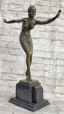 XL Bronze Art Déco Statue par Chiparus - Égyptien Danseuse Figurine Solde Nr