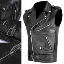 Gilet en cuir PU pour hommes