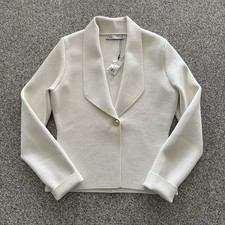 Zara Cardigan Women’s M Cream Knit Blazer One Button
