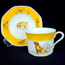 Soucoupe tasse jaune Hermes Dog Labrador Retriever 1 client abandonné rare Fro