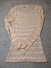 Y2K Sheer Nylon Blouse Size S Preppy Lightweight Cream Color