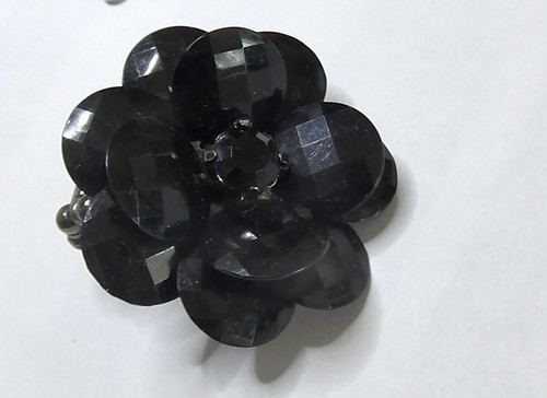 Bague fantaisie fleur noire - fantaisie,
