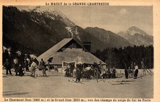 Old postcard 38 - CHARMANT-SOM and GRANDS-SOM (Isère) seen from the snowfields. Door Collar
