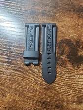 Panerai Watch 24mm XS Black OEM Rubber Dive Strap for 22mm Deployment Buckle 