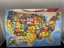 Janod U.S. Puzzle Map of the United States with 50 Magnetic Pieces (19 X 13 )