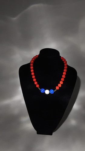 Collier perles rouges - perles,