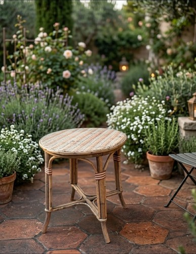Magnifique table bois - table, rotin