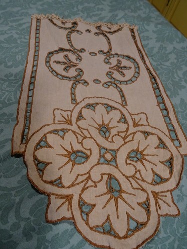 Marron broderie richelieu sur - richelieu,