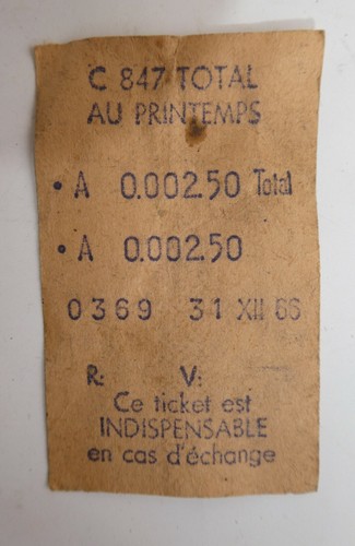 Ancien ticket caisse - ancien,
