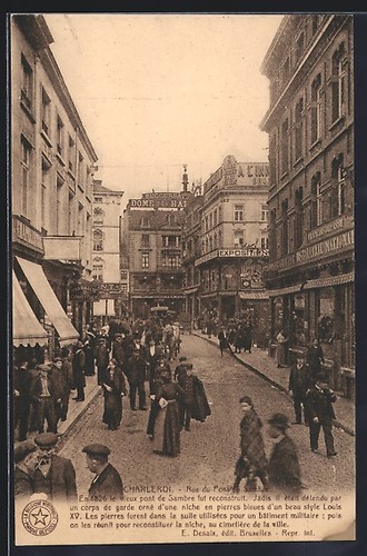 Cpa charleroi rue pont de - cpa,