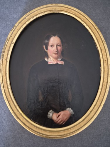 Ancien portrait jeune femme - de,