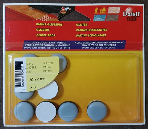 Patin glisseur gris 22mm - 8,