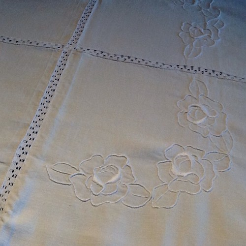 Superbe nappe ancienne lin