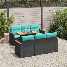 Salon de Jardin avec Coussins Canapé Balcon Terrasse 7 pcs Résine Tressée vidaXL