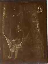In the Hammock Vintage Silver Print Silver Print 9x12 Circa 1917 <d
