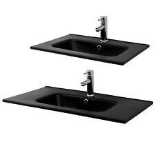 Lavabo éncastre en céramique vasque á poser noir mat  moderne á votre choix