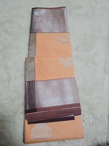 Sari femme soie pêche - soie, motifs