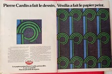 VENILIA wallpaper press advertisement by Pierre CARDIN & Sorbetière SEB 1974