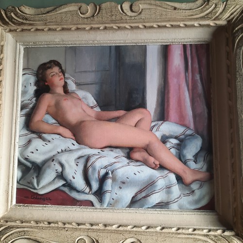 Tableau huile sur toile nu - sur,