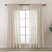 Rideaux beige semi transparent, rideau aspect lin goutte 84 pouces avec...