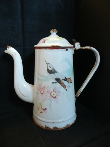 Ancienne cafetière emaillée - ancienne,