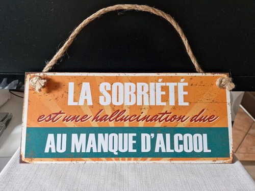 Plaque métal humour bar - , &