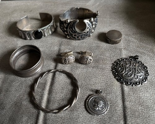 Lot bijoux anciens argent - lot,