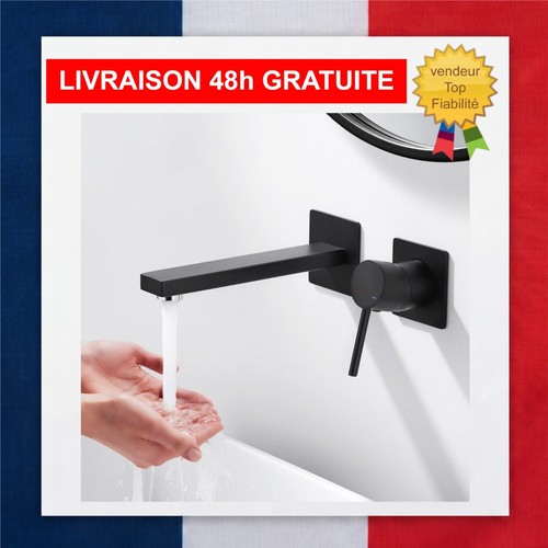 Robinet lavabo encastré mural