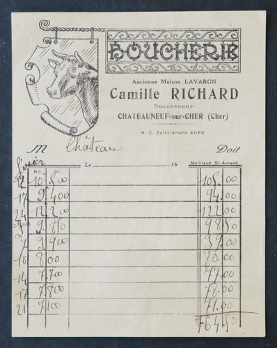 Facture boucherie camille - facture,