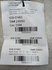98 99 00 LEXUS LX470 PIONEER AMPLIFIER AUDIO RADIO 86280-60160